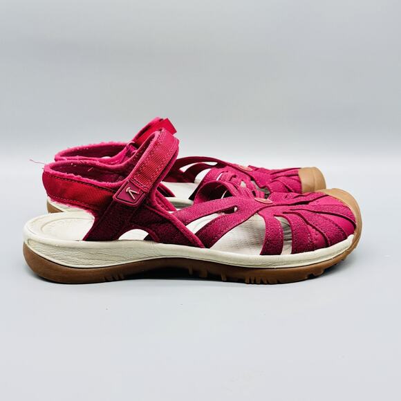 Keen Sandals Womens 9 Pink Red Rose Closed Toe Sport Comfort Orthotic Outdoor - Picture 1 of 10